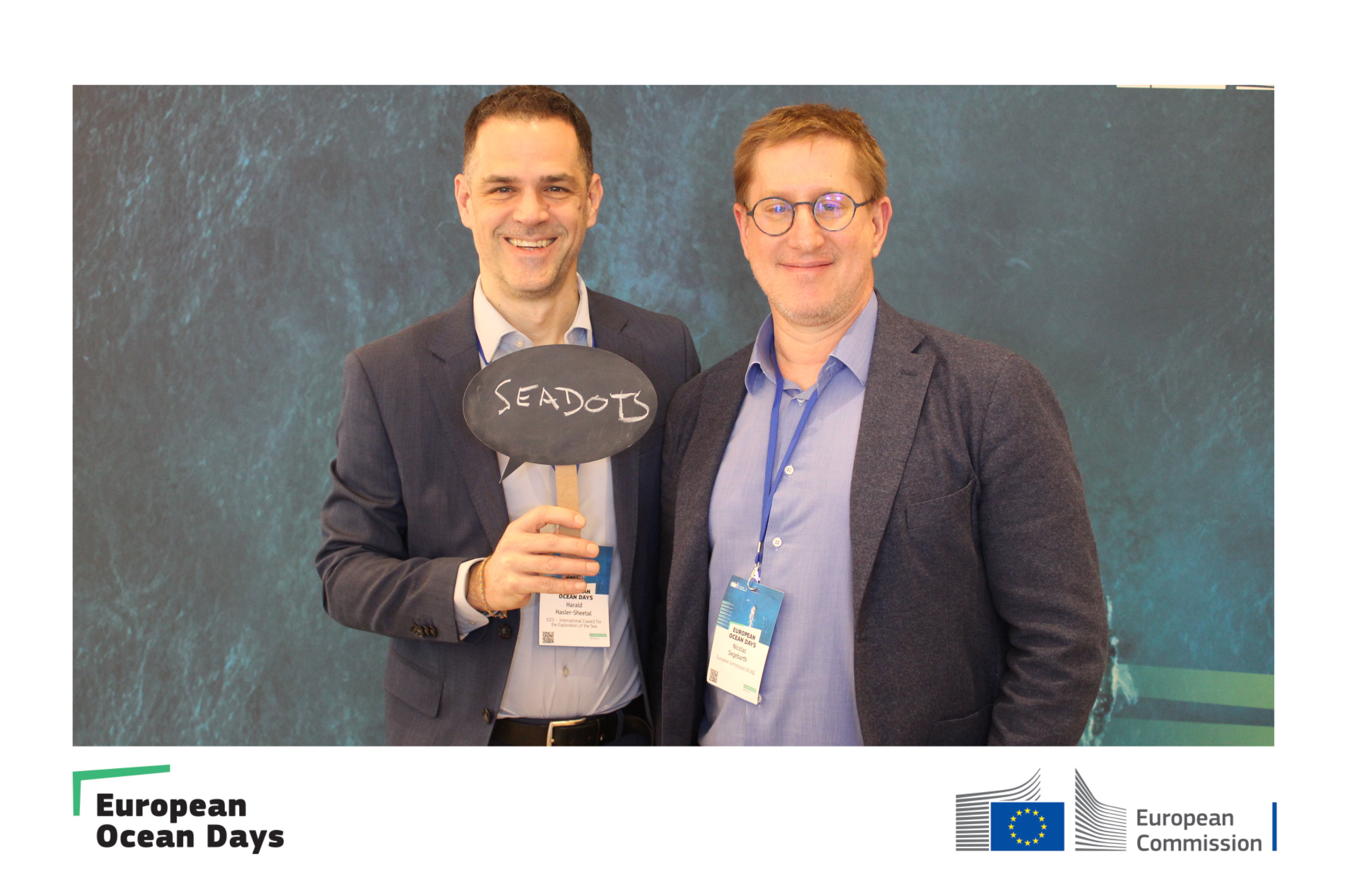 Nicolas&nbsp;Segebarth and Harald Hasler-Sheetal at EU Ocean Days 2026.